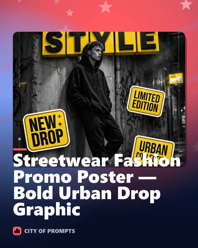 Cover image for Streetwear Fashion Promo Poster — Bold Urban Drop Graphic