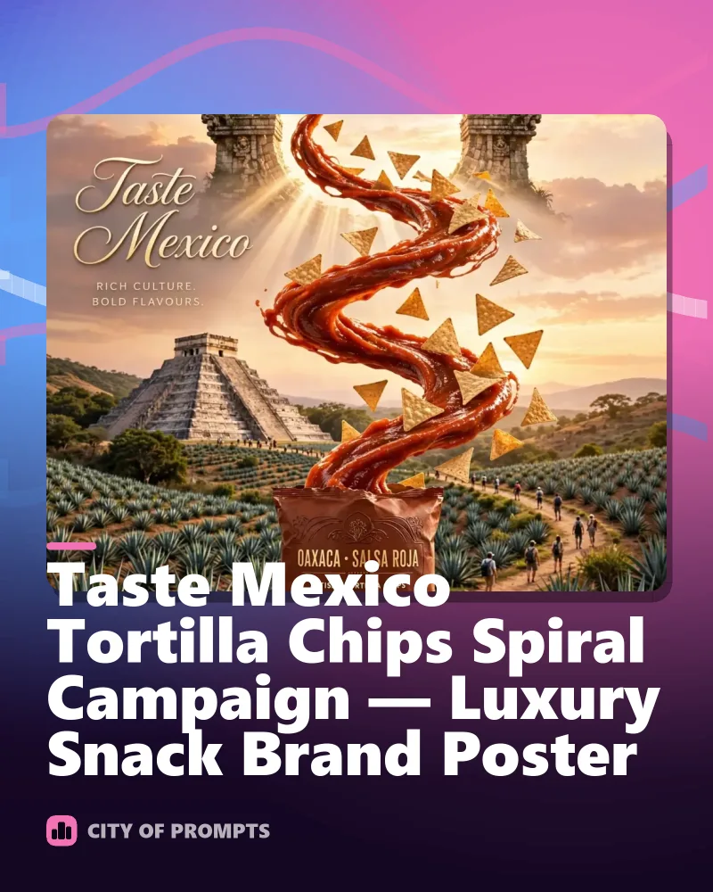 Cover image for Taste Mexico Tortilla Chips Spiral Campaign — Luxury Snack Brand Poster