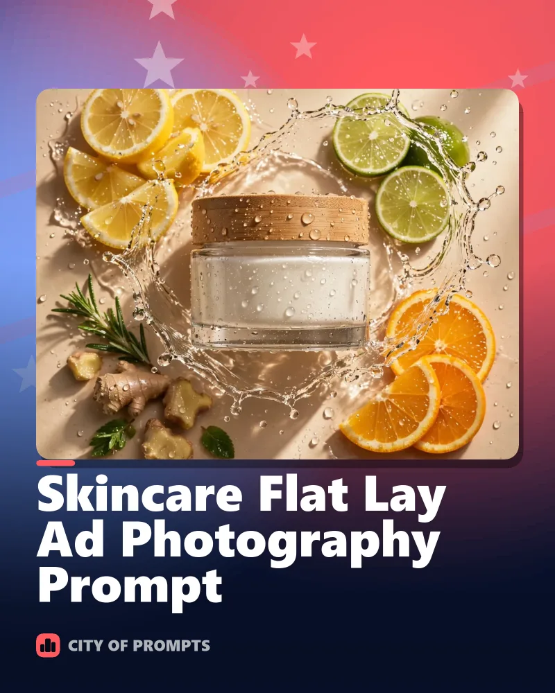 Cover image for Skincare Flat Lay Ad Photography Prompt