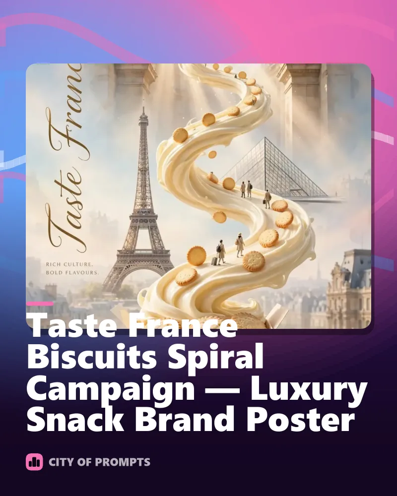 Cover image for Taste France Biscuits Spiral Campaign — Luxury Snack Brand Poster