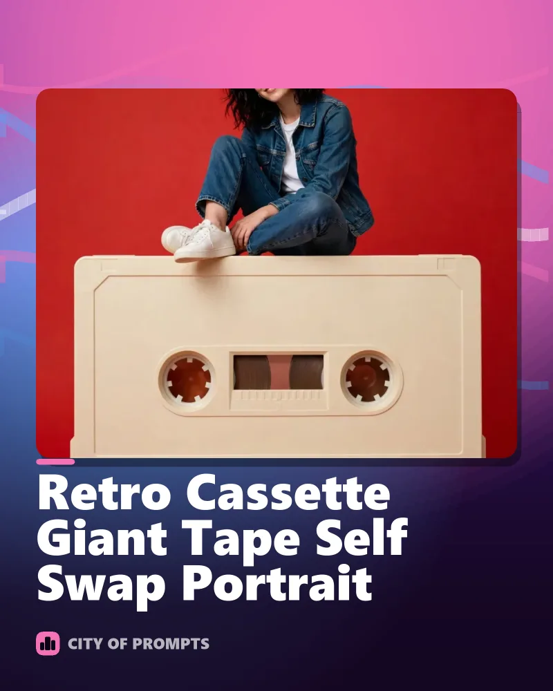 Cover image for Retro Cassette Giant Tape Self Swap Portrait
