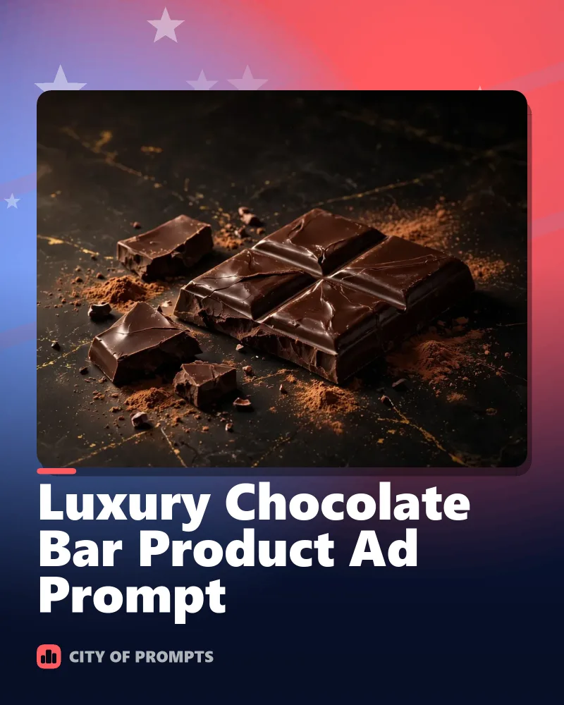 Cover image for Luxury Chocolate Bar Product Ad Prompt