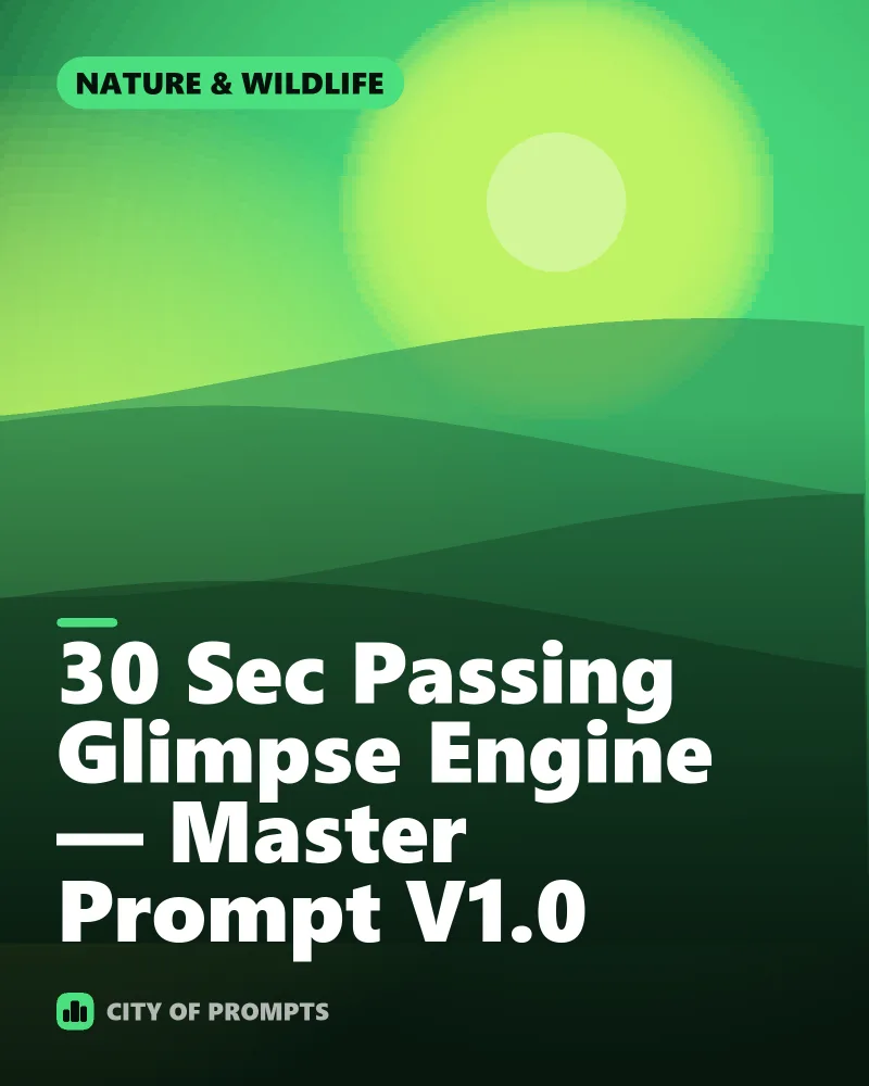 Cover image for 30 Sec Passing Glimpse Engine — Master Prompt V1.0