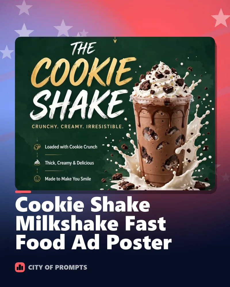 Cover image for Cookie Shake Milkshake Fast Food Ad Poster
