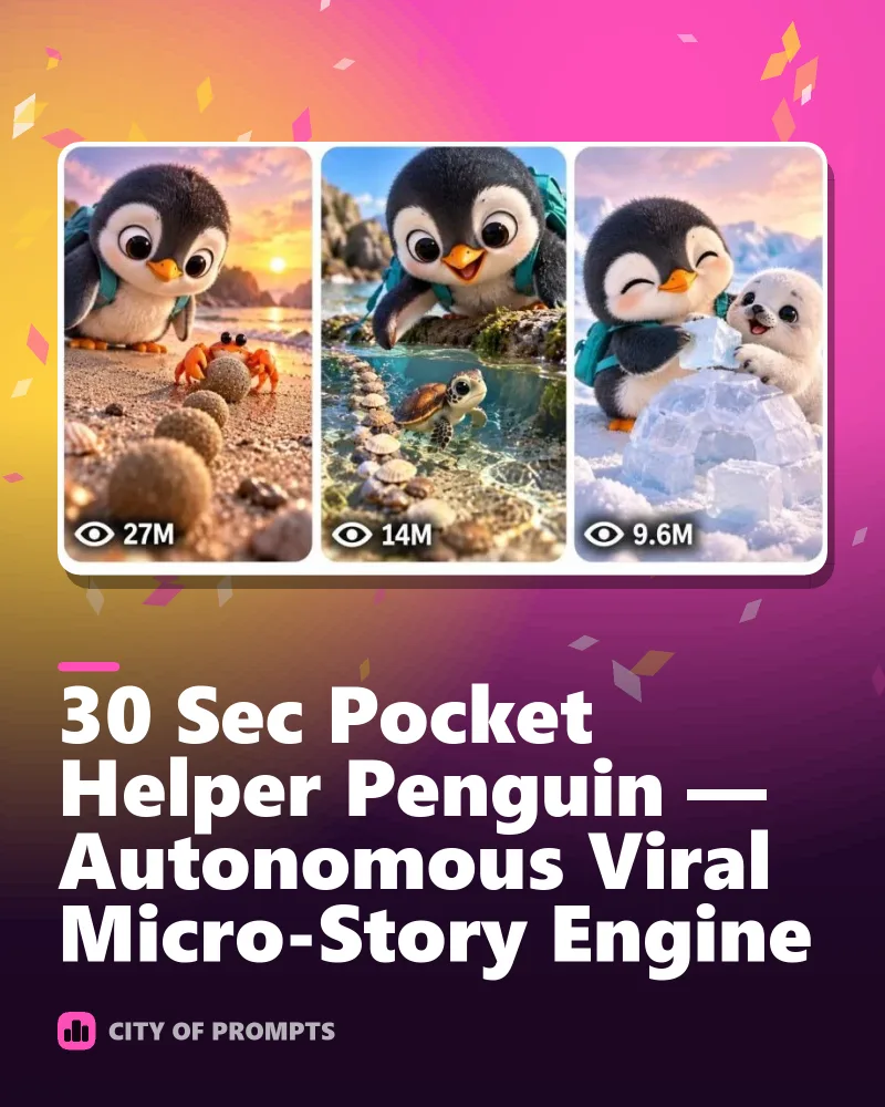 Cover image for 30 Sec Pocket Helper Penguin — Autonomous Viral Micro-Story Engine