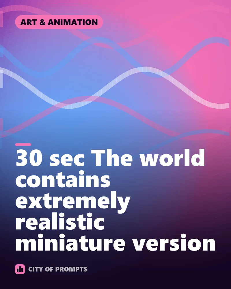 Cover image for 30 sec The world contains extremely realistic miniature version