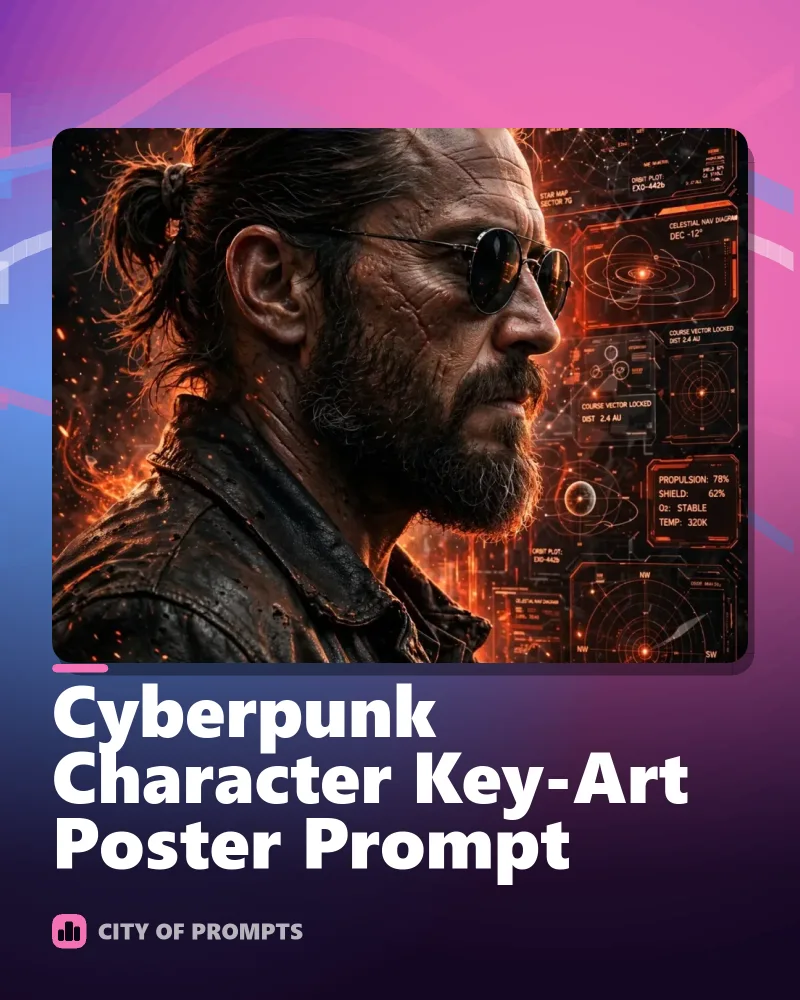 Cover image for Cyberpunk Character Key-Art Poster Prompt