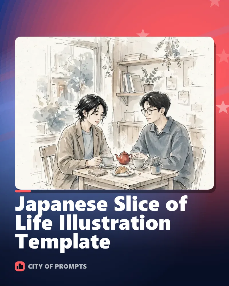 Cover image for Japanese Slice of Life Illustration Template