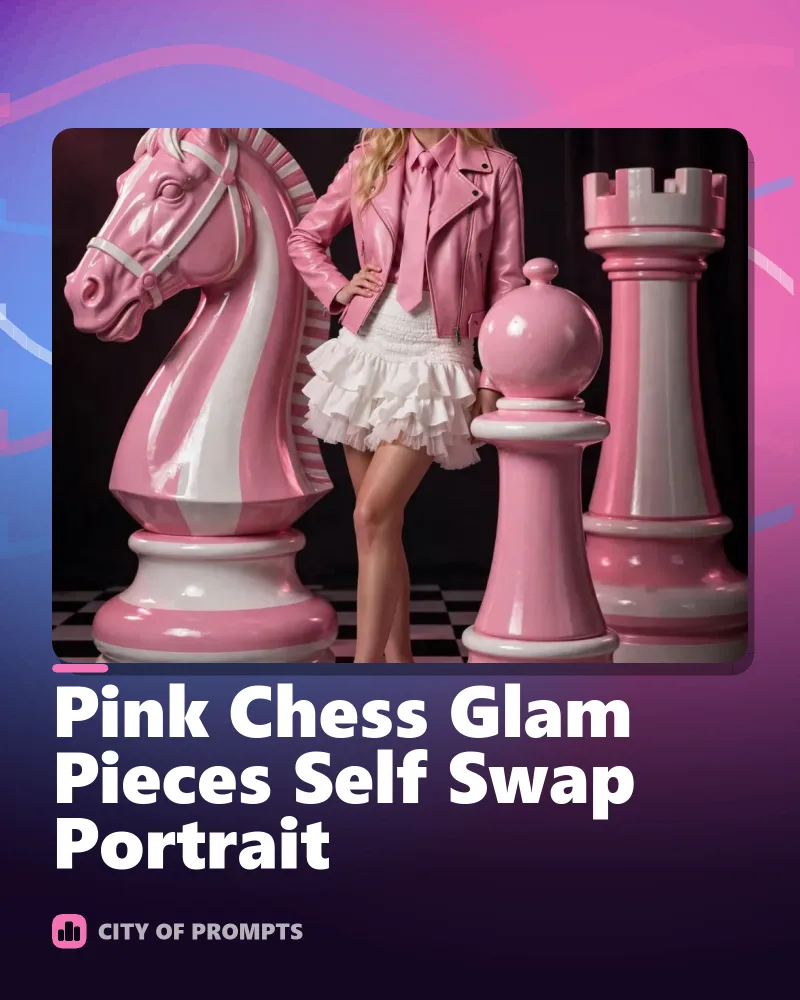 Cover image for Pink Chess Glam Pieces Self Swap Portrait