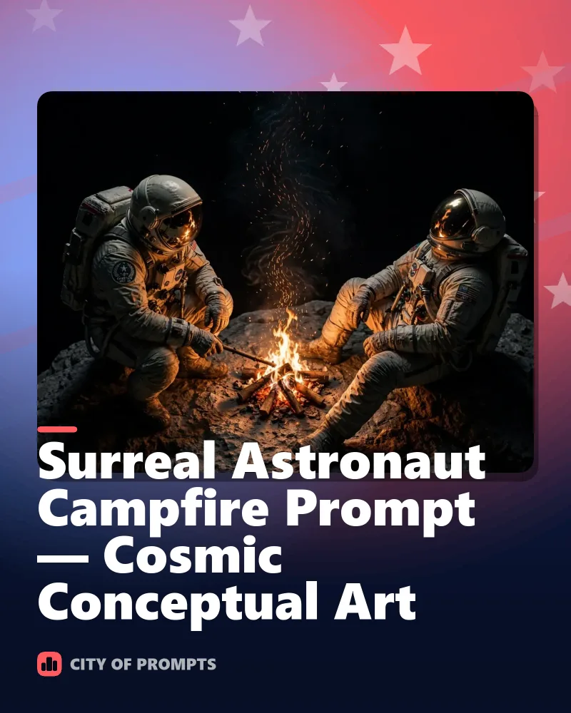 Cover image for Surreal Astronaut Campfire Prompt — Cosmic Conceptual Art