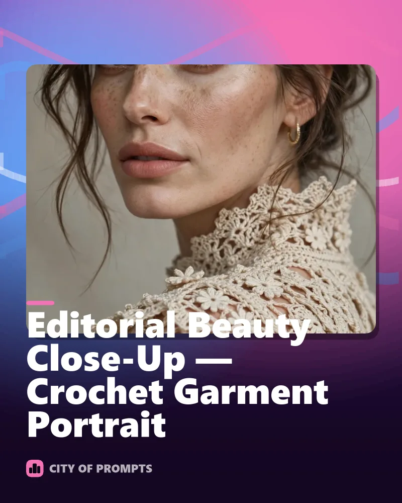 Cover image for Editorial Beauty Close-Up — Crochet Garment Portrait