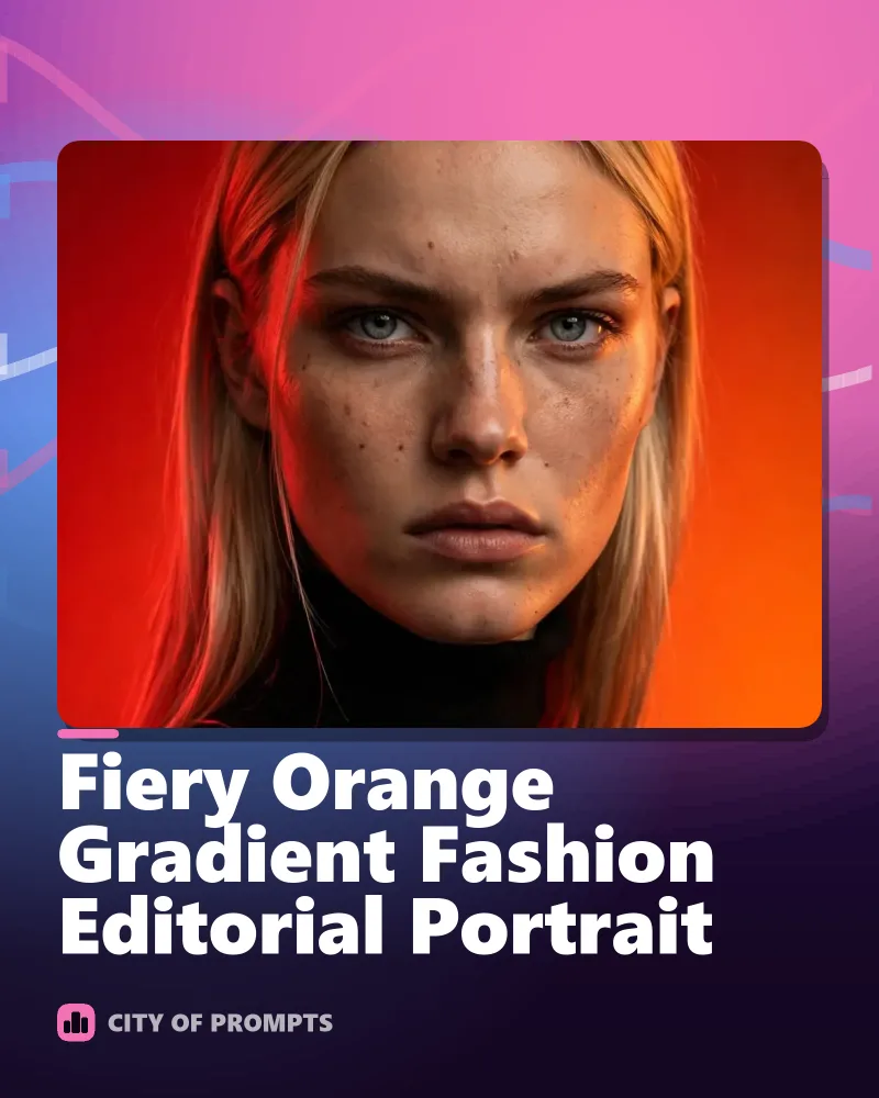 Cover image for Fiery Orange Gradient Fashion Editorial Portrait