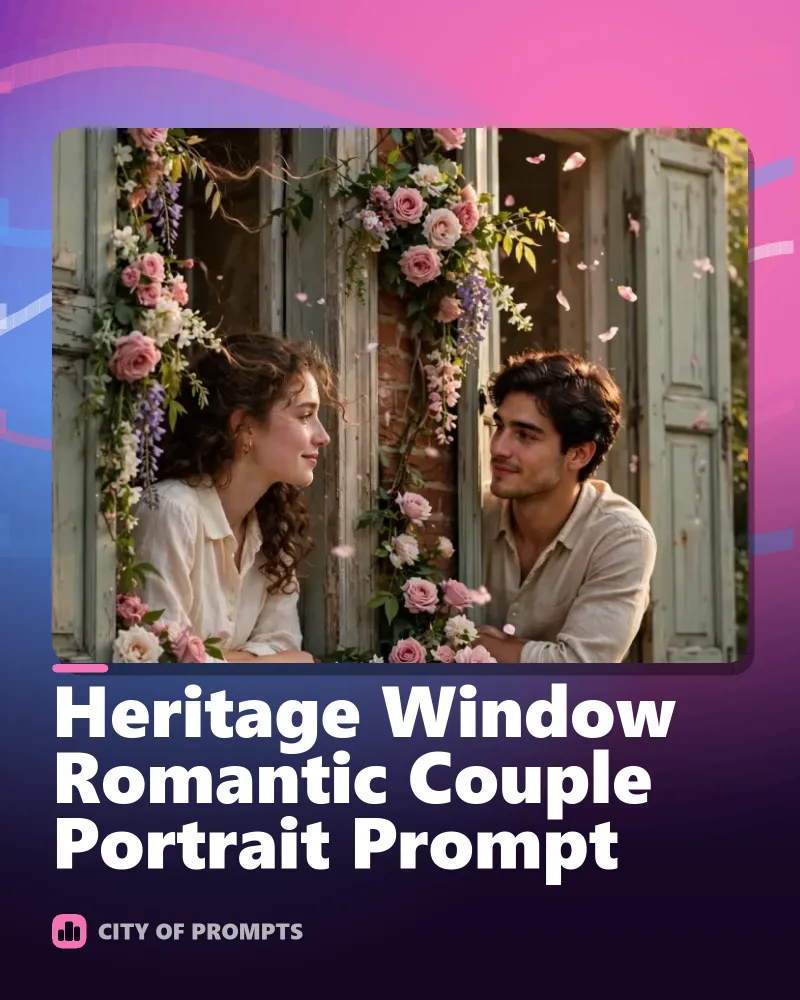 Cover image for Heritage Window Romantic Couple Portrait Prompt