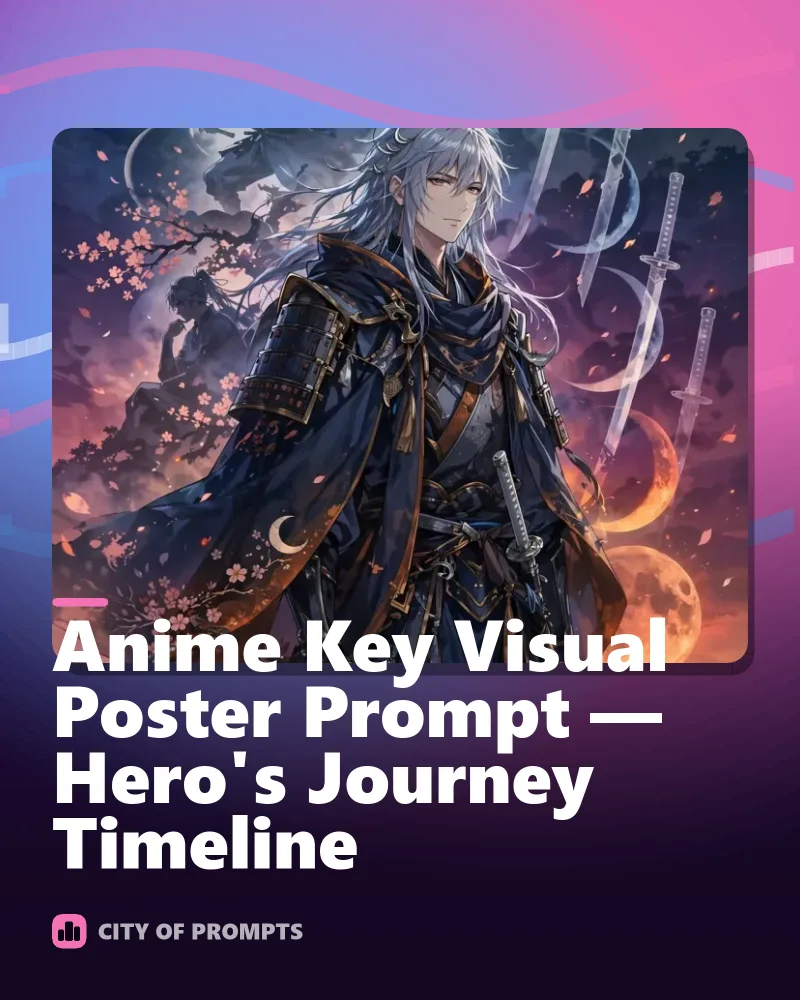 Cover image for Anime Key Visual Poster Prompt — Hero's Journey Timeline