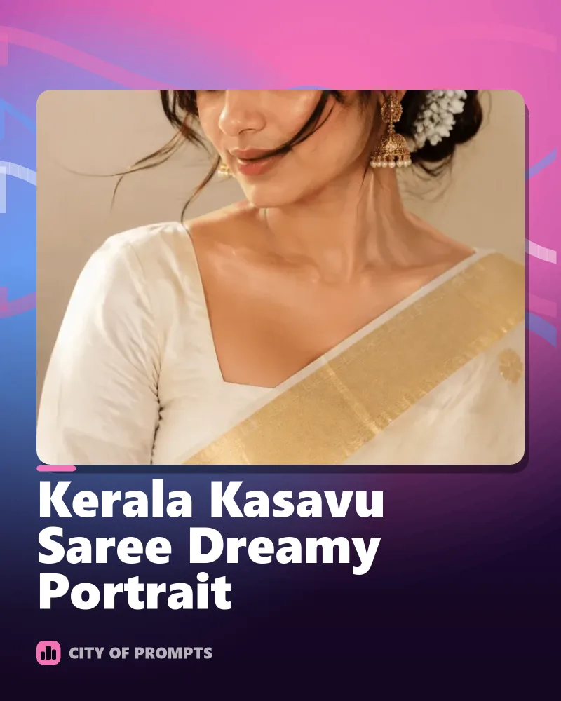 Cover image for Kerala Kasavu Saree Dreamy Portrait