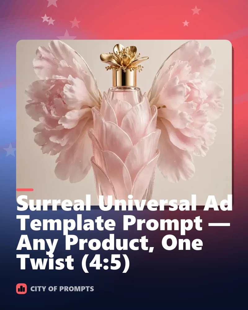 Cover image for Surreal Universal Ad Template Prompt — Any Product, One Twist (4:5)