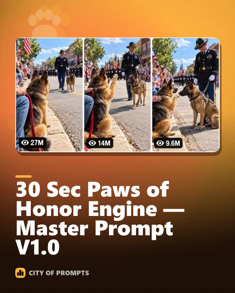 Cover image for 30 Sec Paws of Honor Engine — Master Prompt V1.0