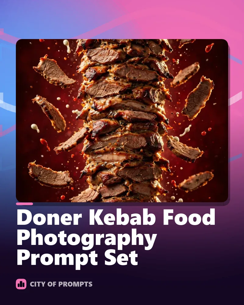 Cover image for Doner Kebab Food Photography Prompt Set