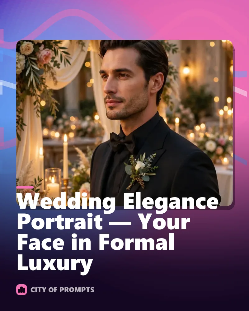 Cover image for Wedding Elegance Portrait — Your Face in Formal Luxury
