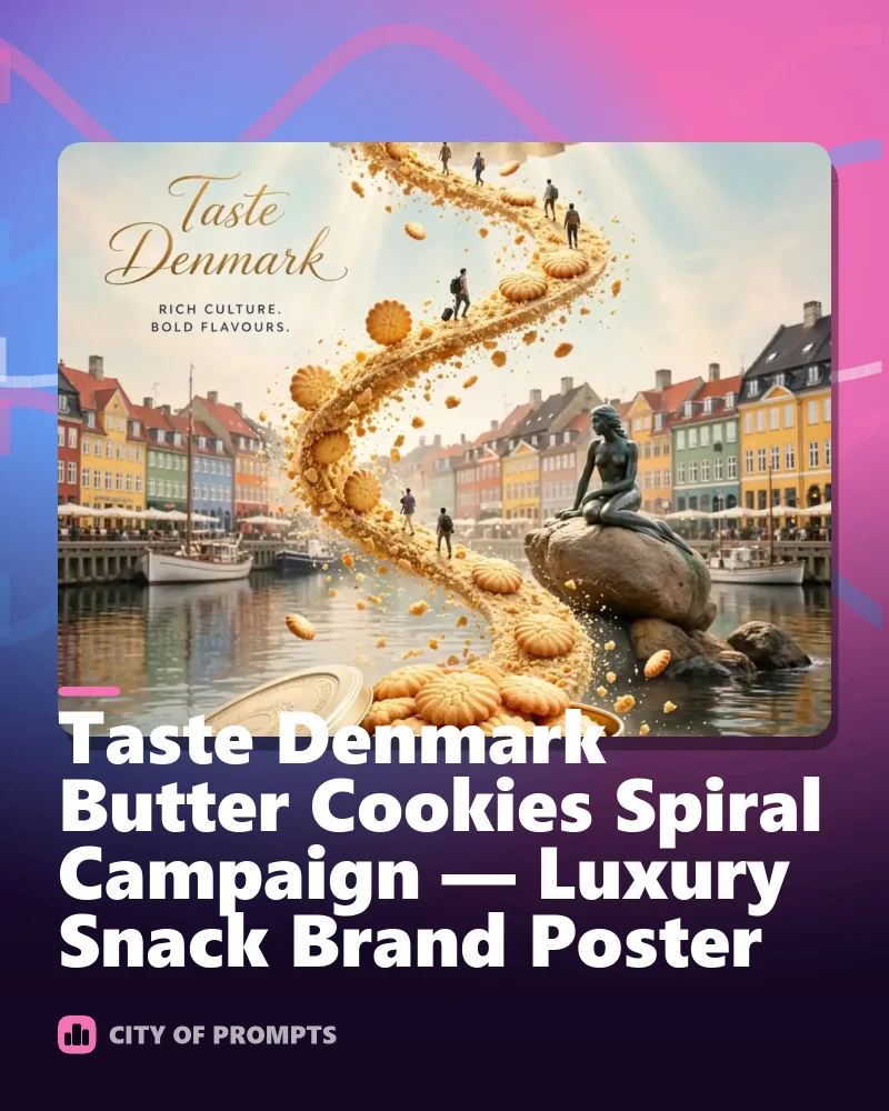 Cover image for Taste Denmark Butter Cookies Spiral Campaign — Luxury Snack Brand Poster