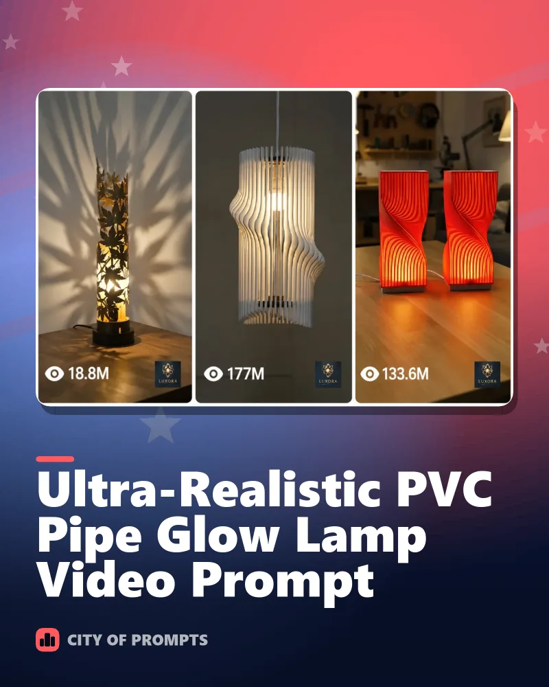 Cover image for Ultra-Realistic PVC Pipe Glow Lamp Video Prompt