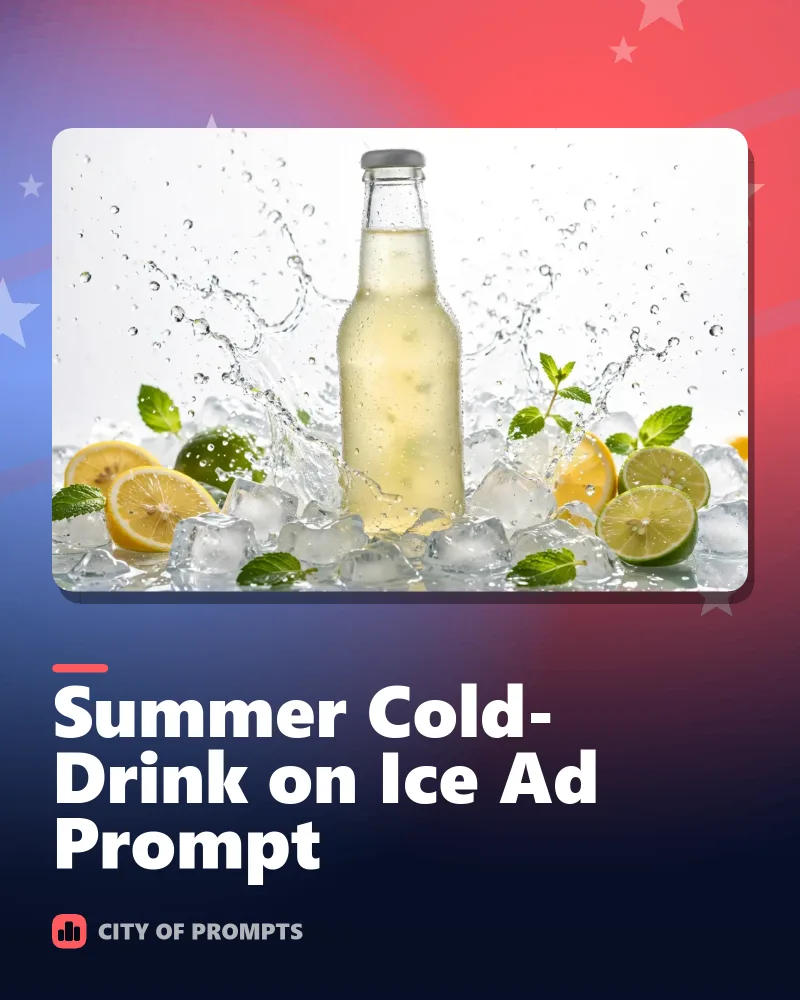 Cover image for Summer Cold-Drink on Ice Ad Prompt