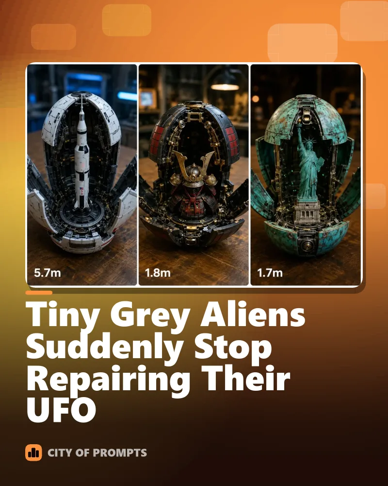 Cover image for Tiny Grey Aliens Suddenly Stop Repairing Their UFO