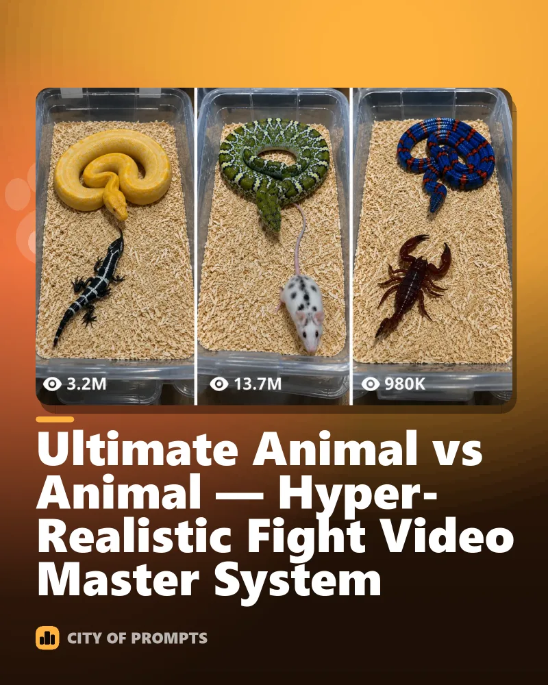 Cover image for Ultimate Animal vs Animal — Hyper-Realistic Fight Video Master System