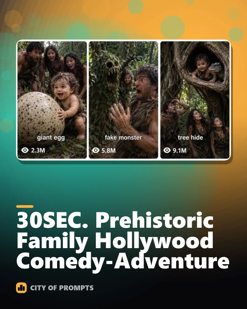 Cover image for 30SEC. Prehistoric Family Hollywood Comedy-Adventure