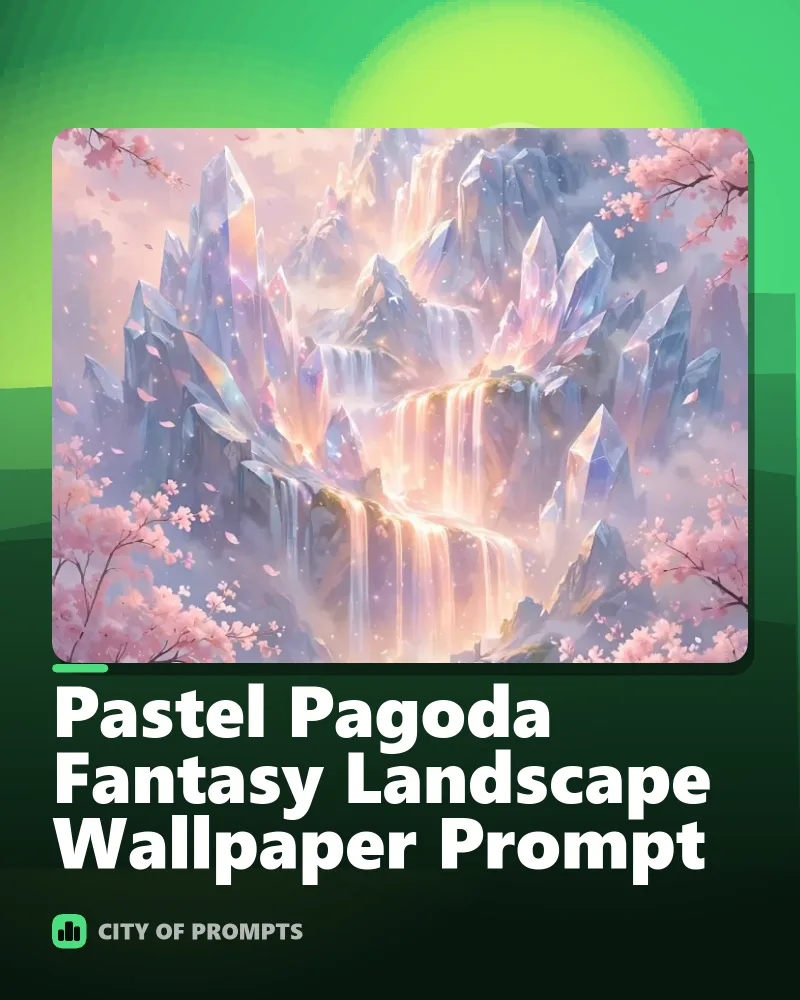 Cover image for Pastel Pagoda Fantasy Landscape Wallpaper Prompt