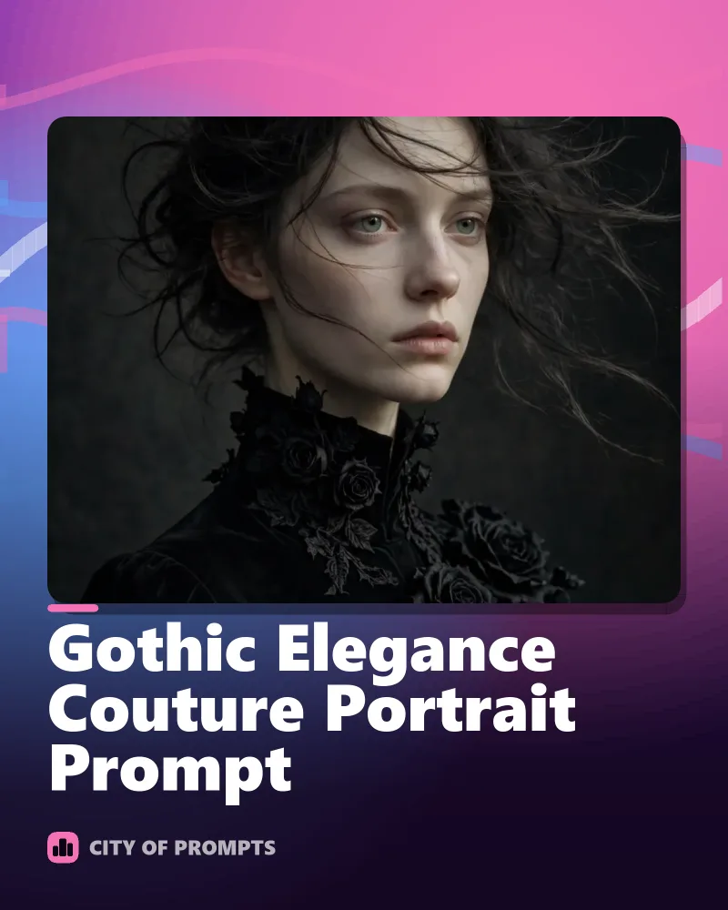Cover image for Gothic Elegance Couture Portrait Prompt