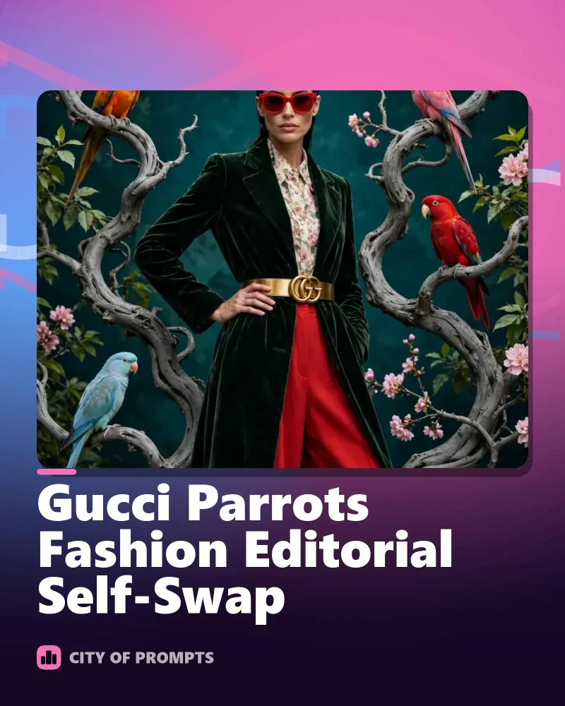 Cover image for Gucci Parrots Fashion Editorial Self-Swap
