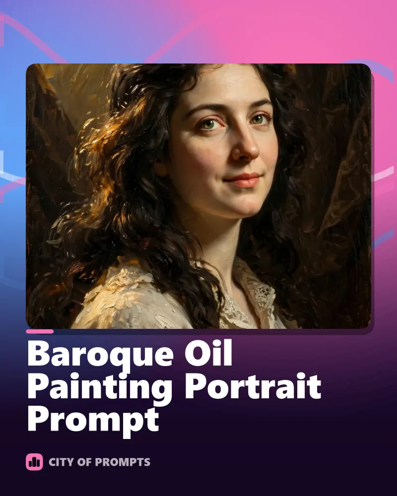 Cover image for Baroque Oil Painting Portrait Prompt