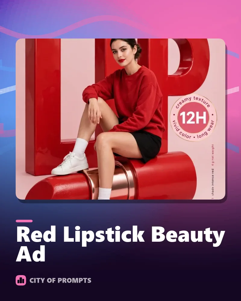 Cover image for Red Lipstick Beauty Ad
