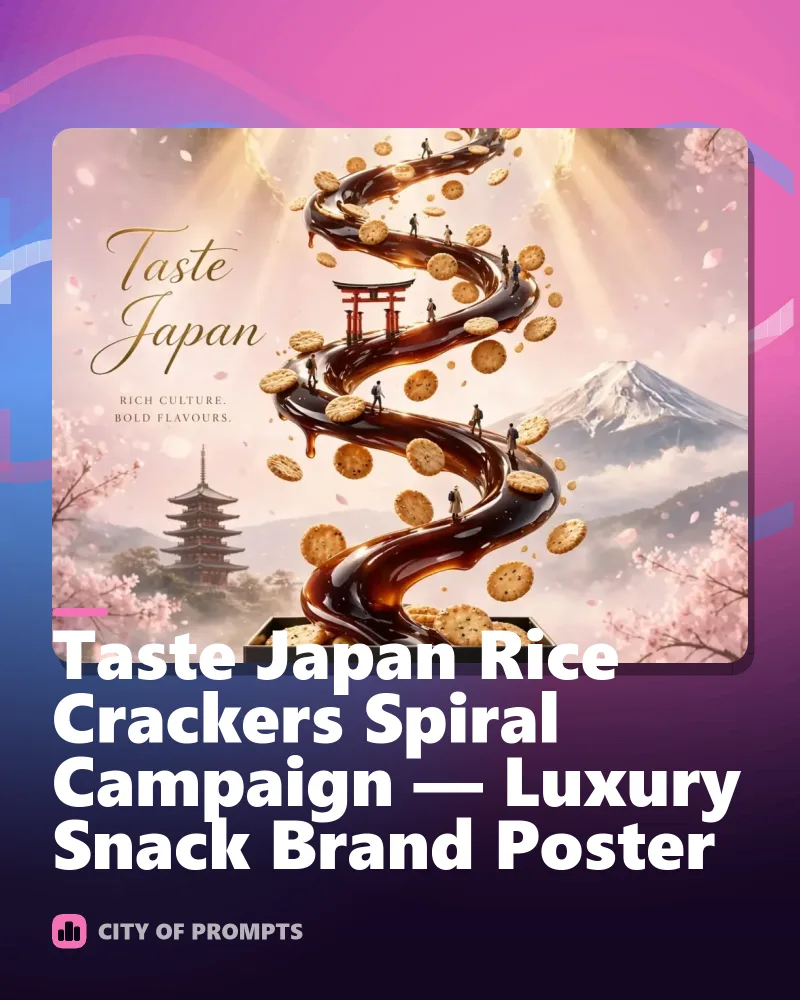 Cover image for Taste Japan Rice Crackers Spiral Campaign — Luxury Snack Brand Poster