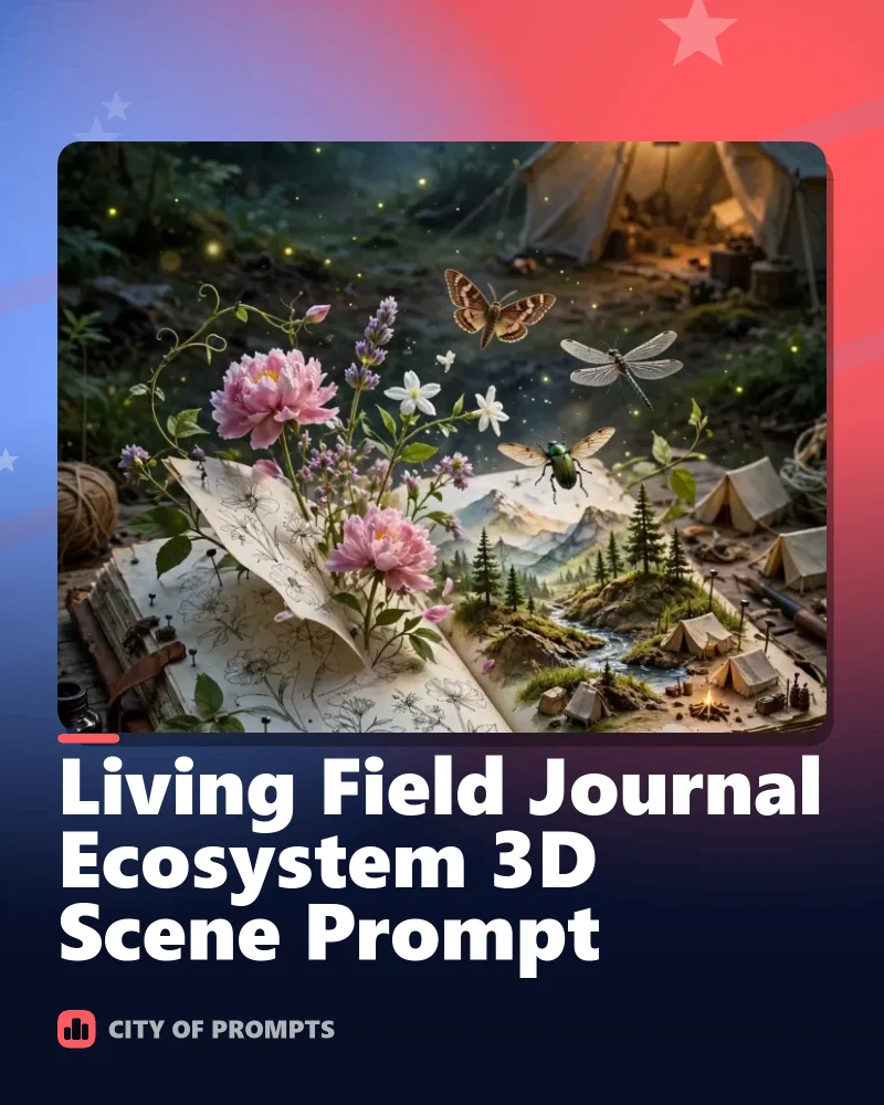 Cover image for Living Field Journal Ecosystem 3D Scene Prompt