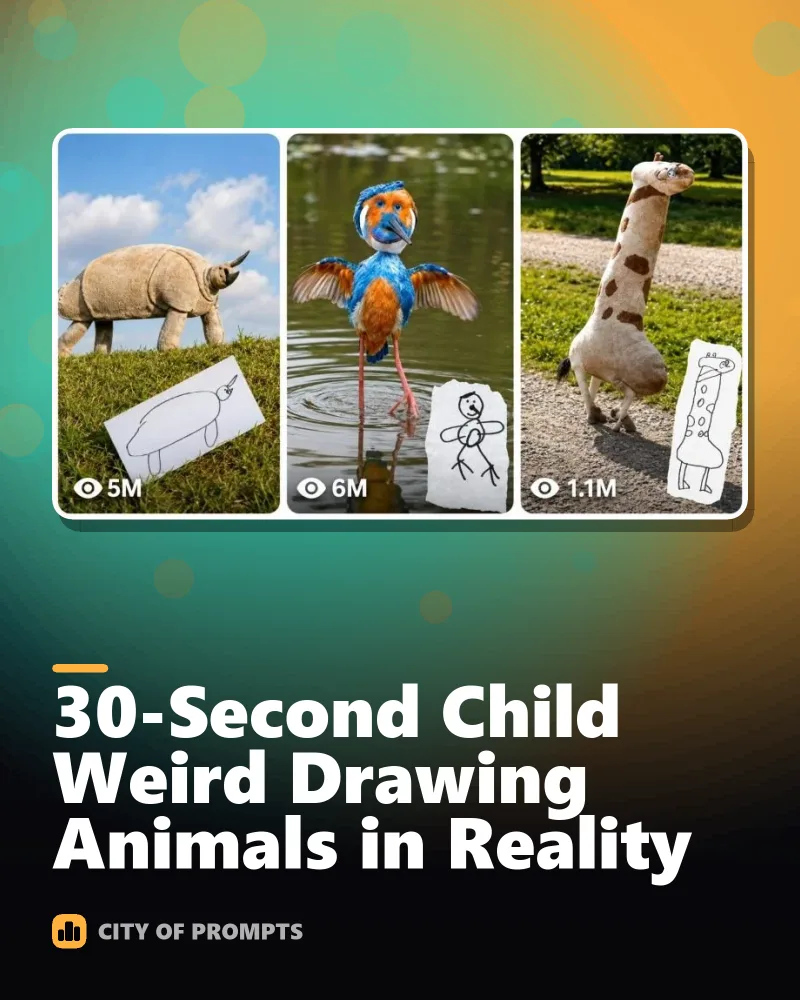Cover image for 30-Second Child Weird Drawing Animals in Reality