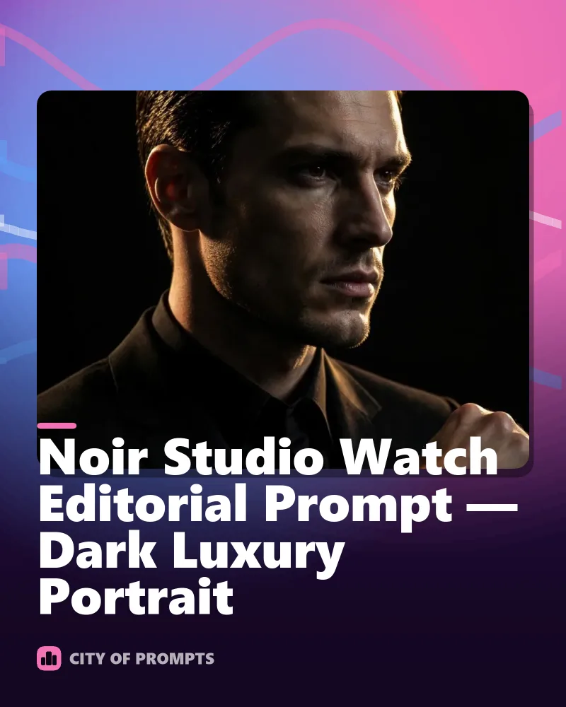 Cover image for Noir Studio Watch Editorial Prompt — Dark Luxury Portrait