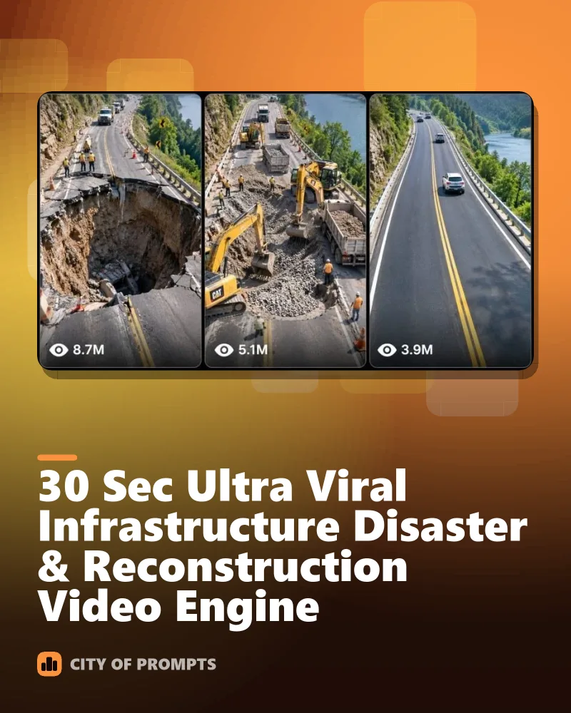 Cover image for 30 Sec Ultra Viral Infrastructure Disaster & Reconstruction Video Engine