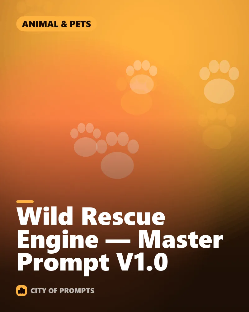 Cover image for Wild Rescue Engine — Master Prompt V1.0