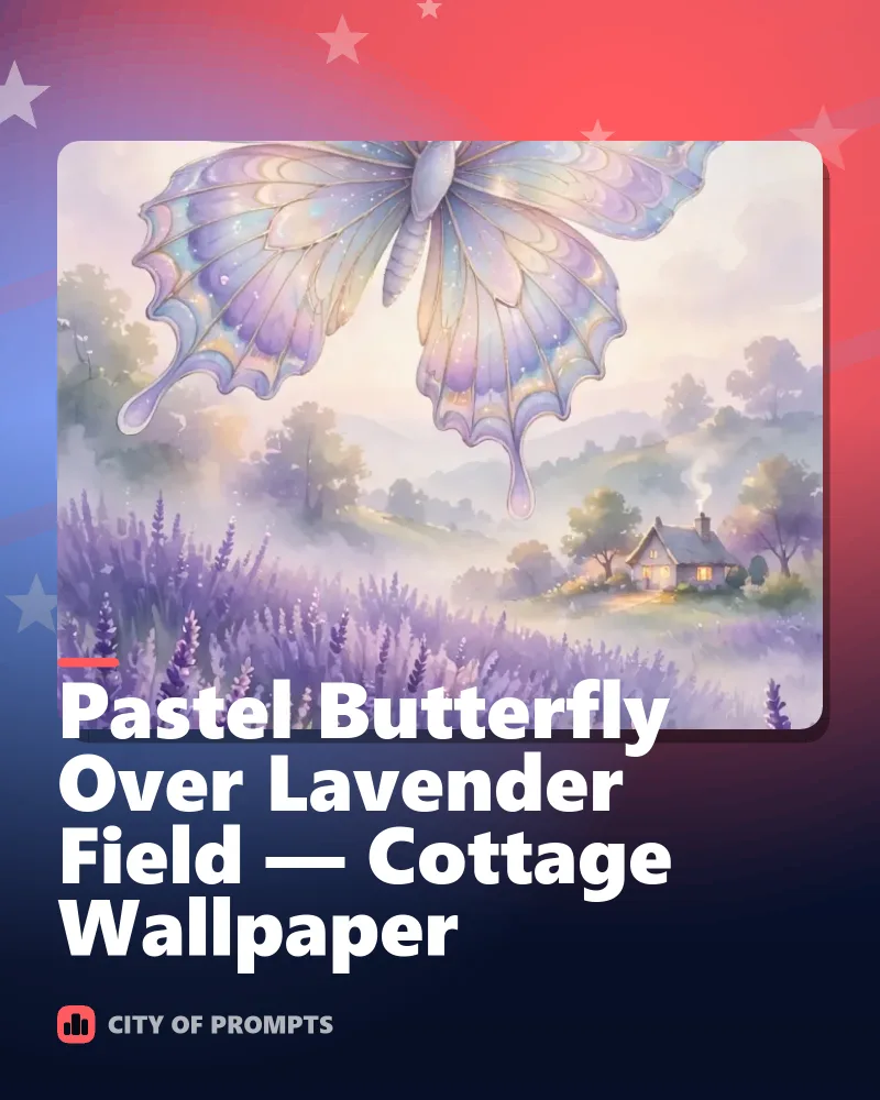 Cover image for Pastel Butterfly Over Lavender Field — Cottage Wallpaper