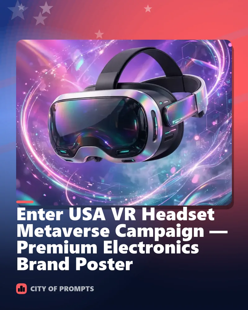Cover image for Enter USA VR Headset Metaverse Campaign — Premium Electronics Brand Poster