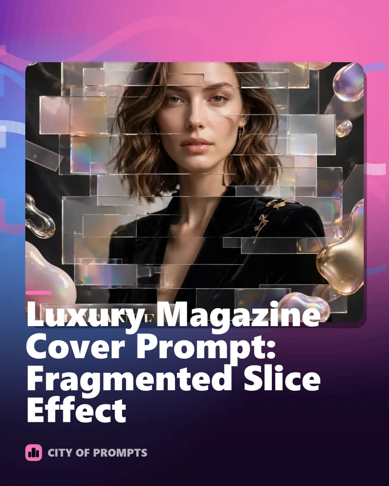 Cover image for Luxury Magazine Cover Prompt: Fragmented Slice Effect