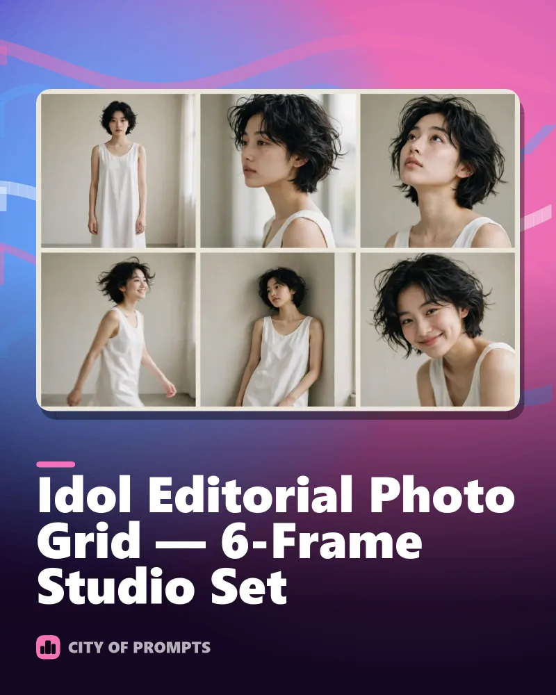 Cover image for Idol Editorial Photo Grid — 6-Frame Studio Set