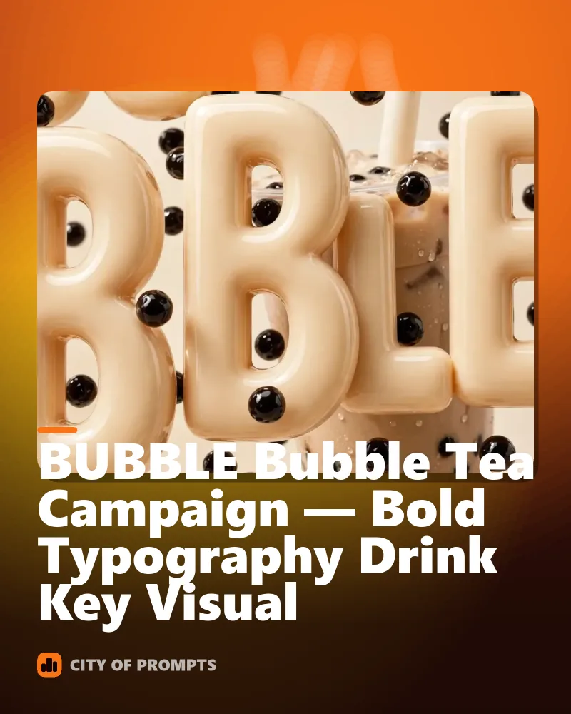 Cover image for BUBBLE Bubble Tea Campaign — Bold Typography Drink Key Visual