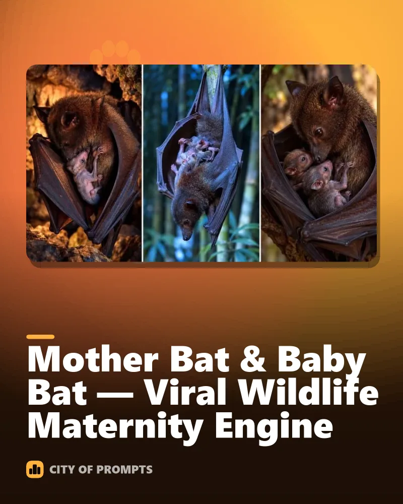Cover image for Mother Bat & Baby Bat — Viral Wildlife Maternity Engine