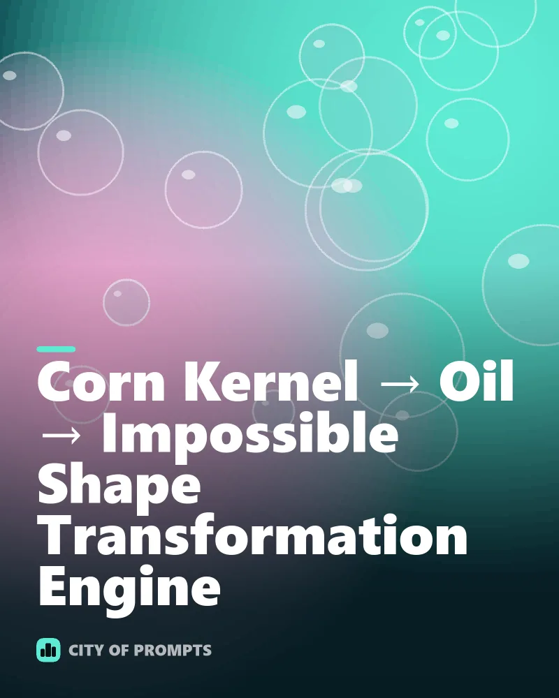 Cover image for Corn Kernel → Oil → Impossible Shape Transformation Engine