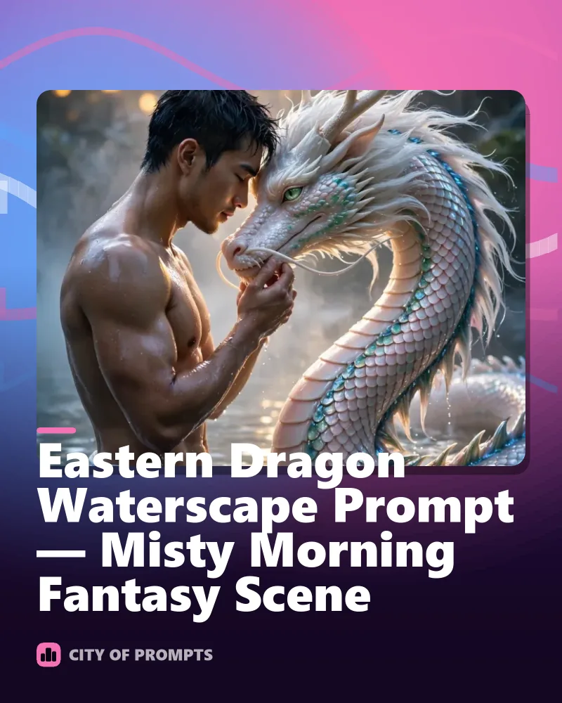 Cover image for Eastern Dragon Waterscape Prompt — Misty Morning Fantasy Scene