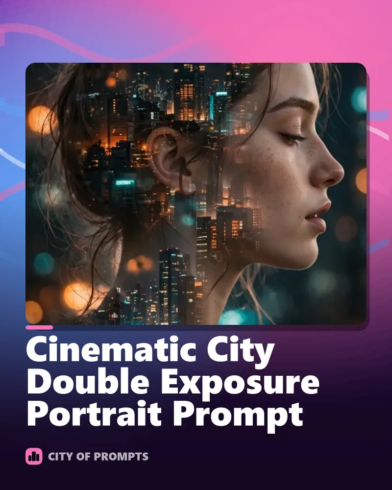 Cover image for Cinematic City Double Exposure Portrait Prompt