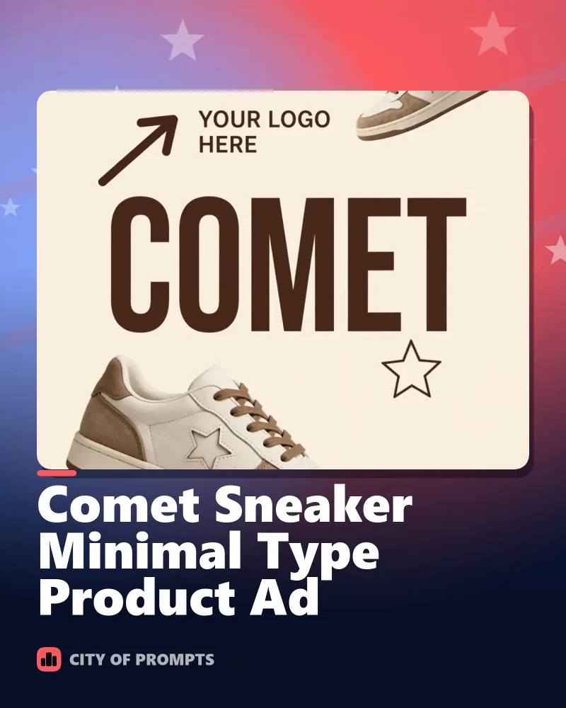 Cover image for Comet Sneaker Minimal Type Product Ad